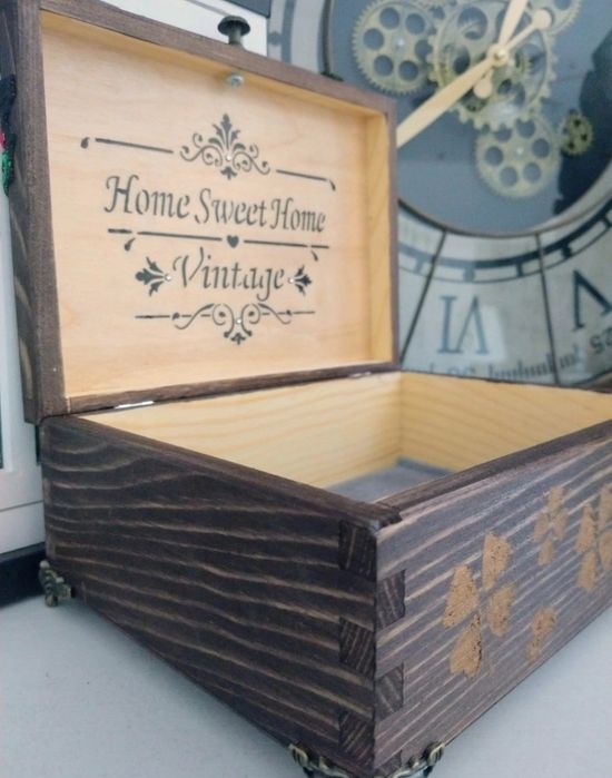 Szkatułka kuferek pudełko handmade