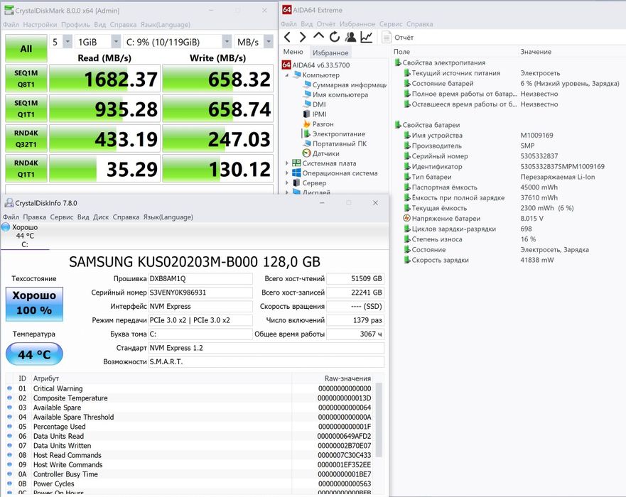 Microsoft Surface Pro 1796 m3-7Y30/4Gb/128Gb с зарядкой и клавиатурой