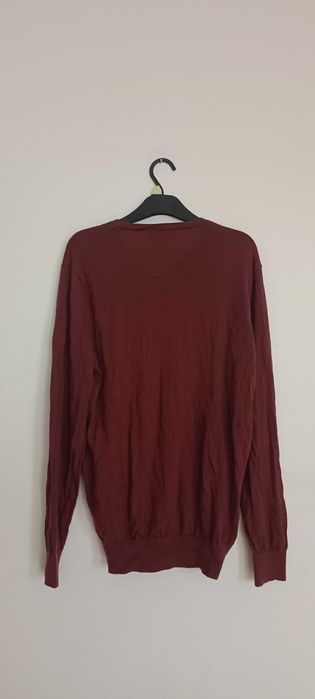 Sweter z wełny z merynosa Merino Wool L (large) bordowy
