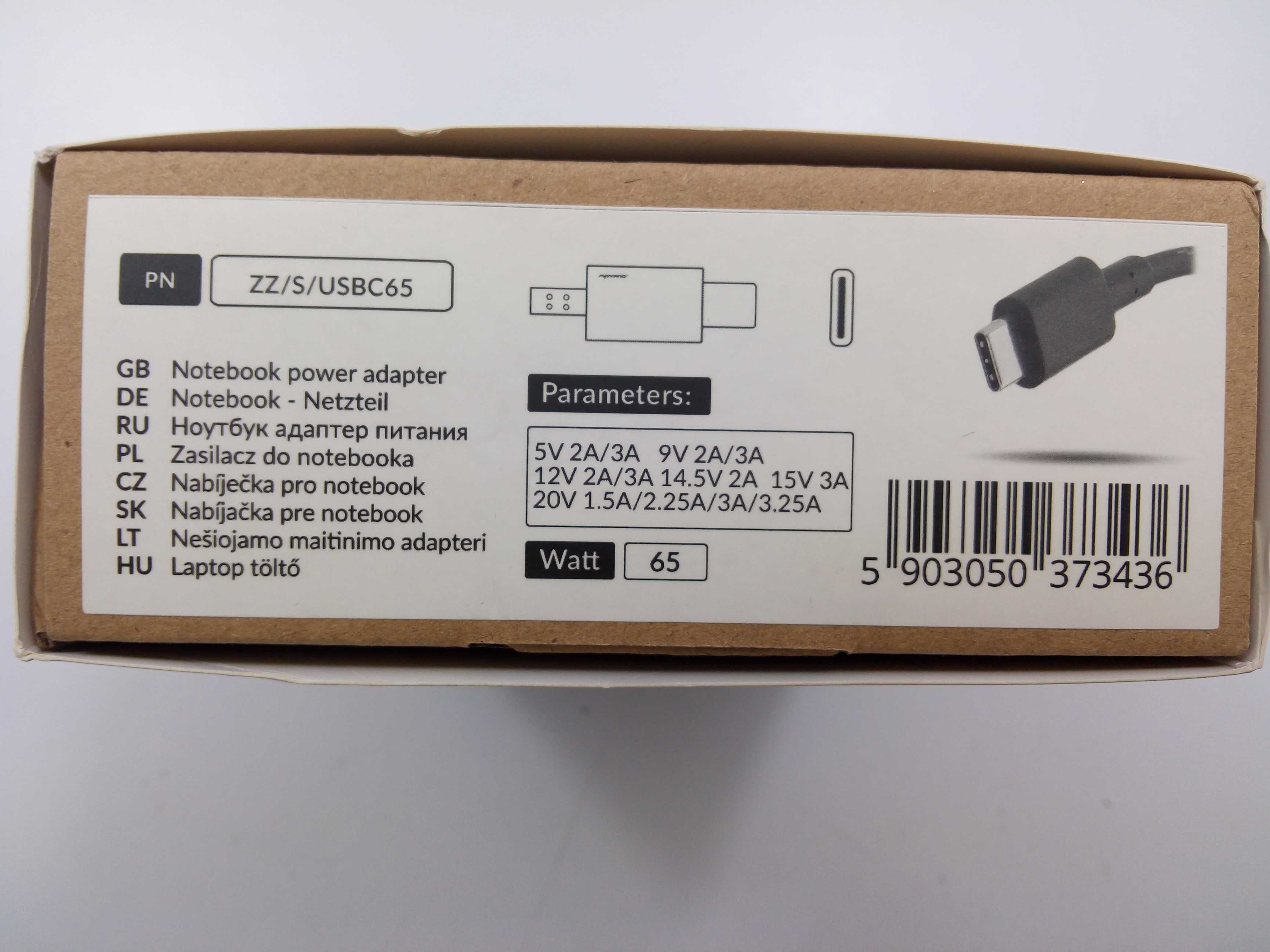 Ładowarka zasilacz samochodowy USB-C 65W Uniwersalne Gwarancja FV