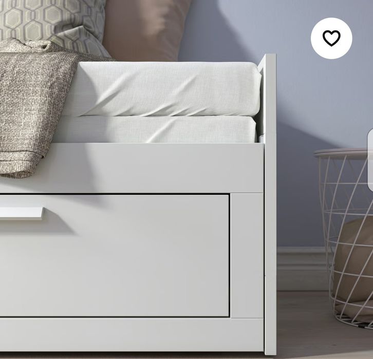 Cama 80x200cm individual ou dupla com 2 gavetões