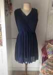Vestido cerimonia novo azul plissado