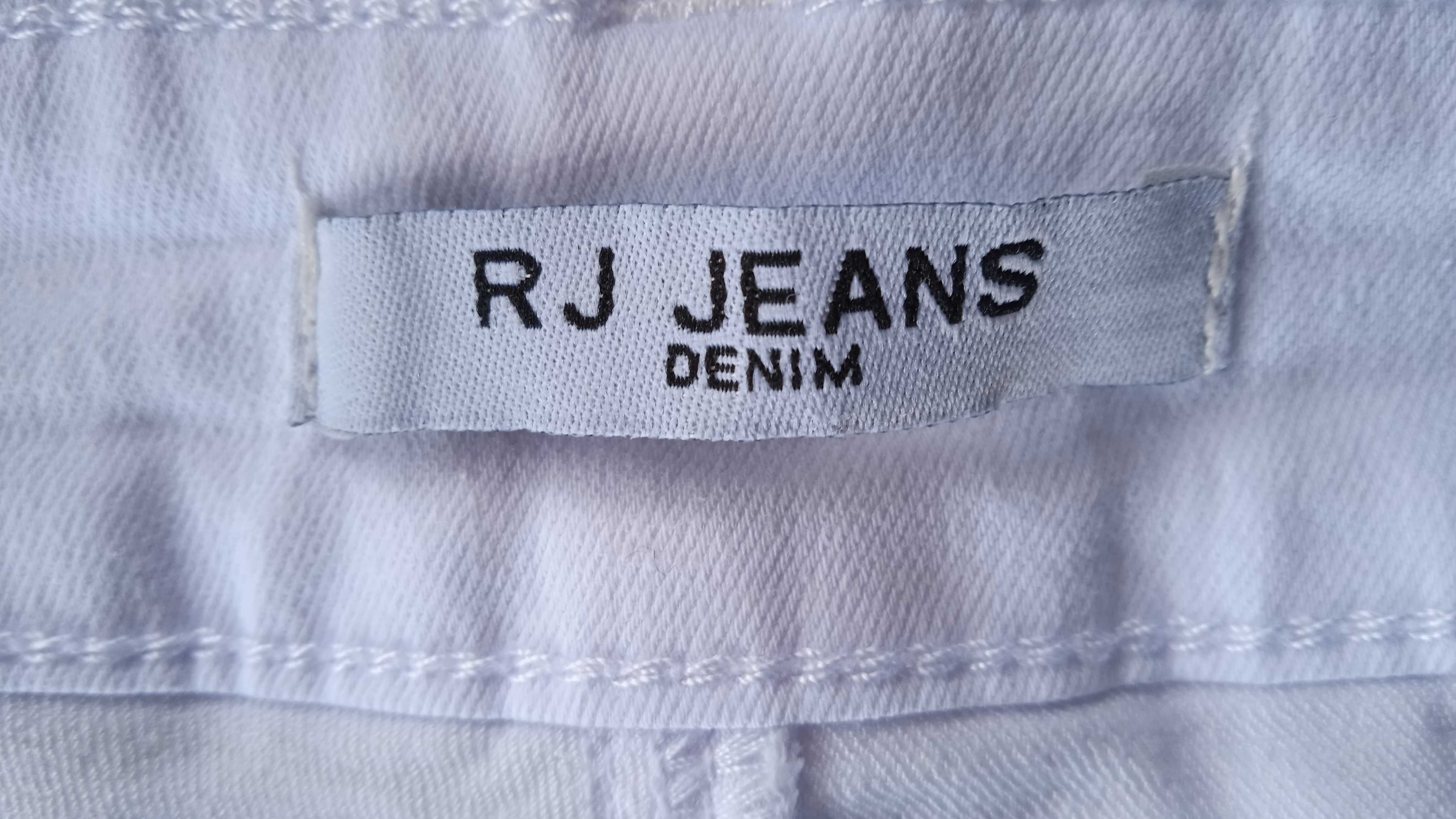 Krótkie białe spodenki rj jeans denim jeans kryształki 38 M shorty hit