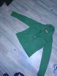 Sweter zielony damski gruby na guziki, na zimę xl