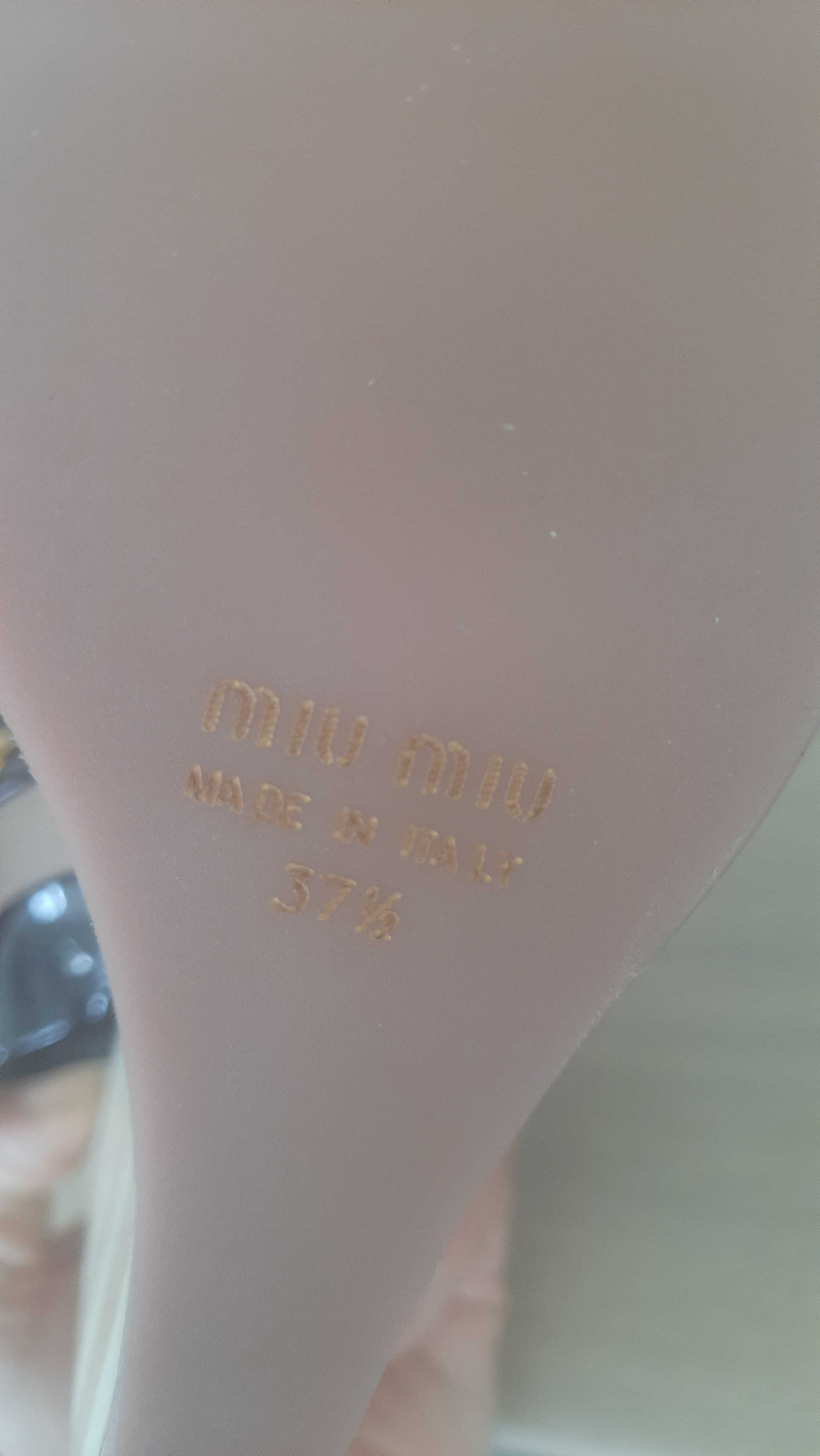 Buty sandały czarne koturn Miu Miu 37,5