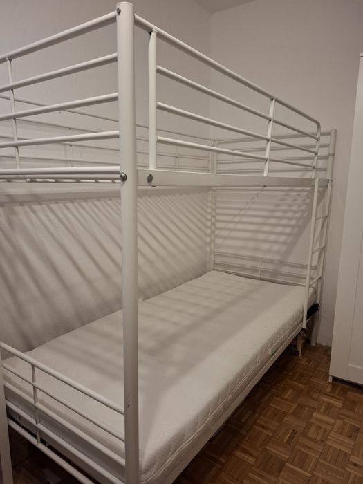 Łóżko piętrowe PLOVSTRUP 2x90x200 białe