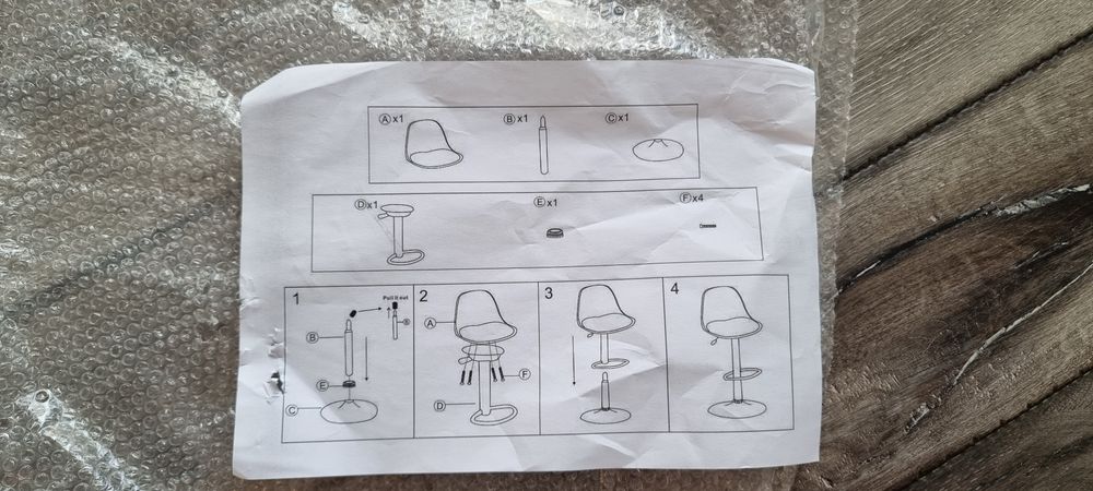 Hoker Barowy Obrotowy Regulowany Krzesło Bar Fotel Kuchenny Loft Czarn