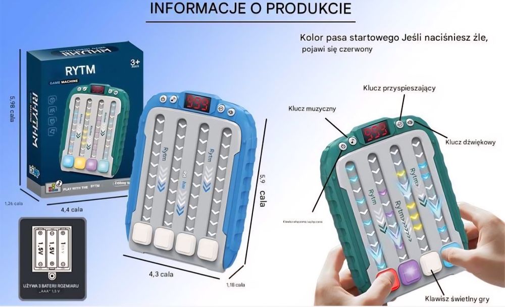 Rhythm Automat do gier rytmicznych Quick Push konsola muzyczna fidget
