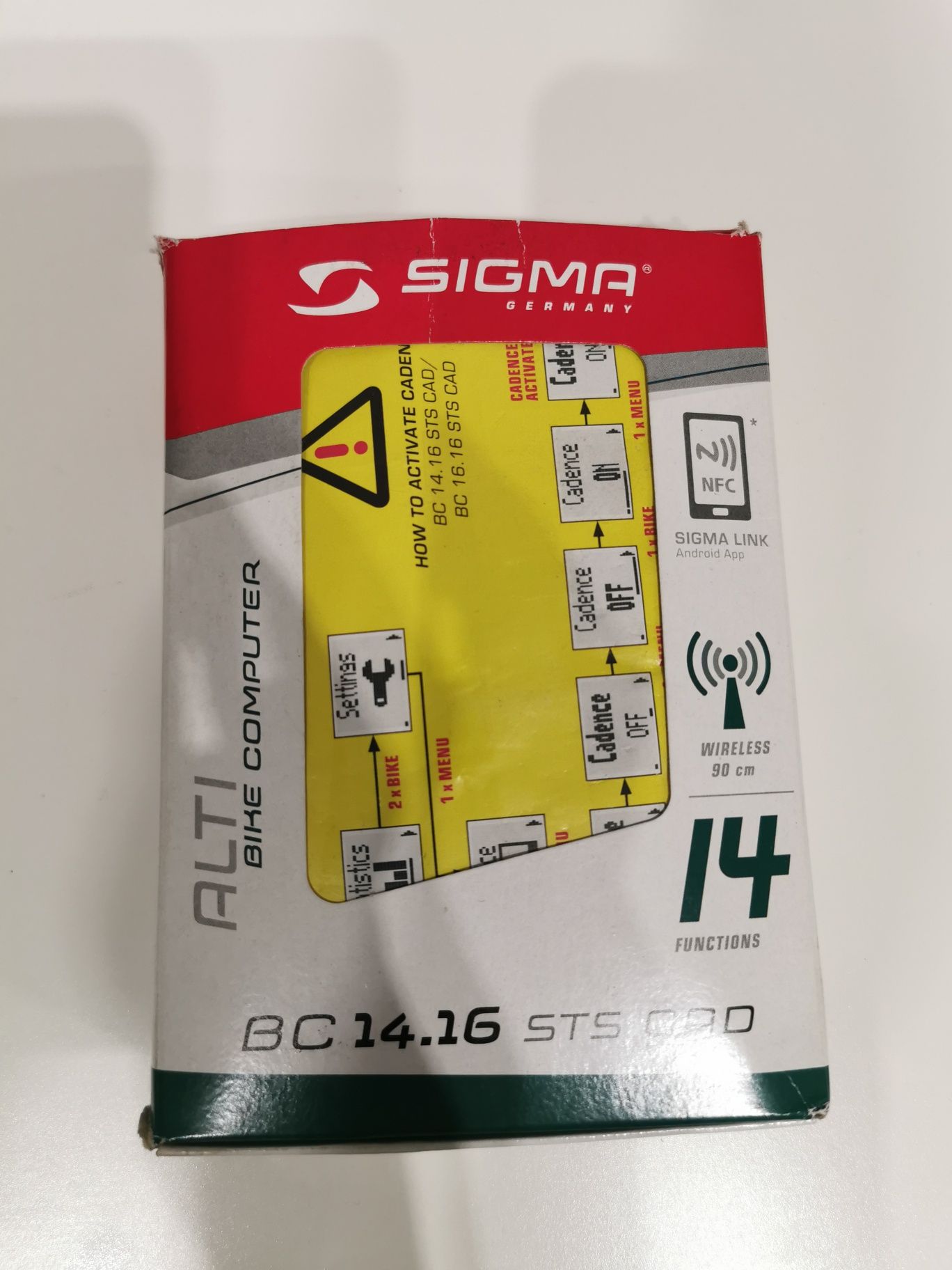 Licznik rowerowy Sigma BC 14.16 STS CAD kadencja wzniesienie bluetooth