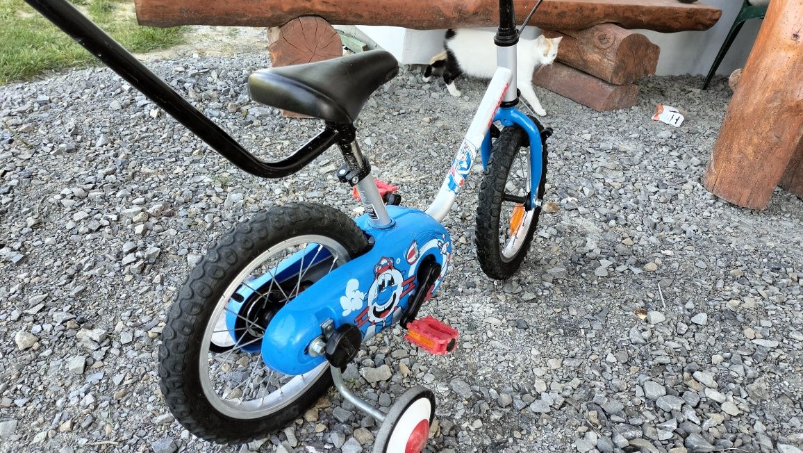 Rower dla dzieci Decathlon 14 z kółkam bocznymi