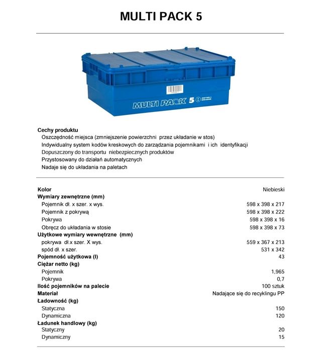 60x40x22 zamykane pojemniki magazynowe skrzynki plastikowe z pokrywą