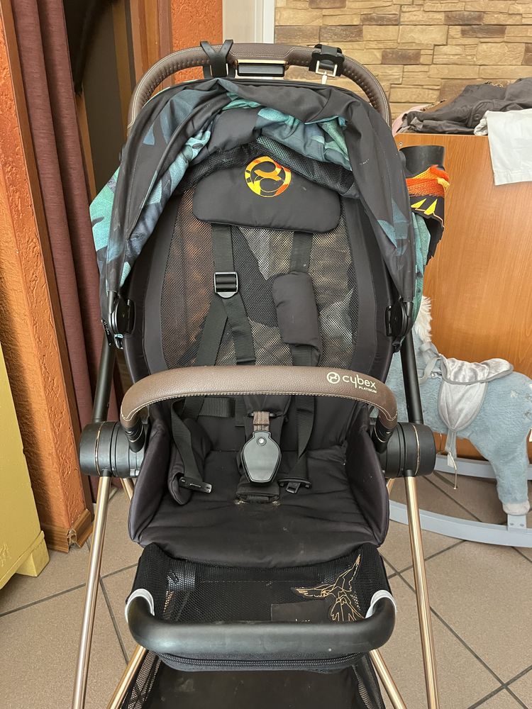 Cybex Mios 2.0 tapicerka siedziska Birds of Paradise rama  Rose Gold
