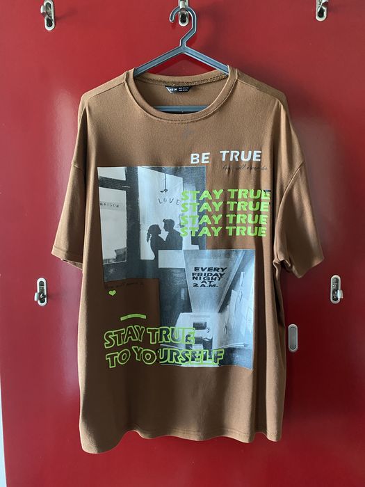 Tshirt castanha larga shein