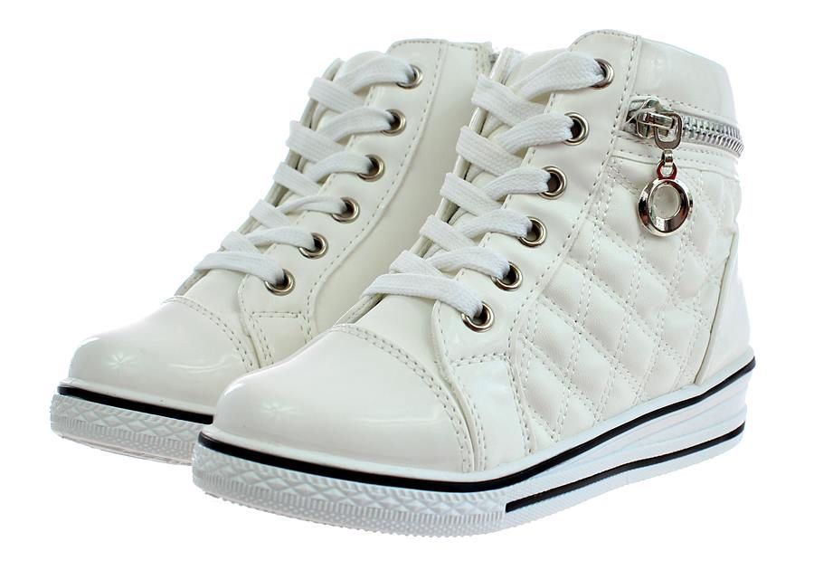 Botki Sportowe Sneakersy Dziecięce Białe 5852 Rozmiar: 36