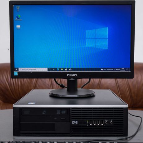Komputer HP + monitor Philips, Win 10 Pro, zestaw do domu lub biura