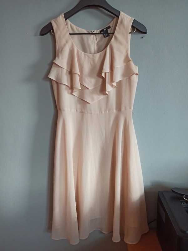 Sukienka morelowa rozmiar S H&M modelowa brzoskwiniowa