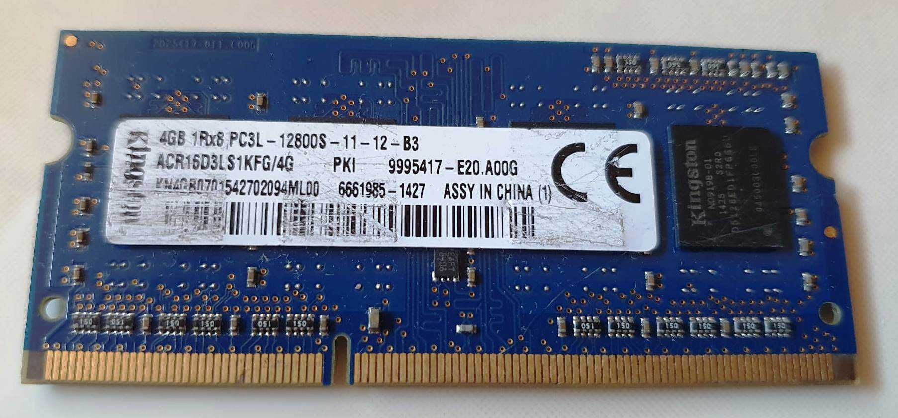 Pamięć RAM Kingston DDR3 4 GB 1280MHZ (Laptop)