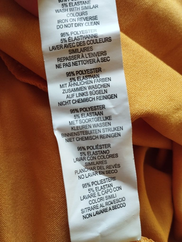 Pomarańczowa bluzka damska elegancka kopertowy dekolt nowa 42/44 XL/XX