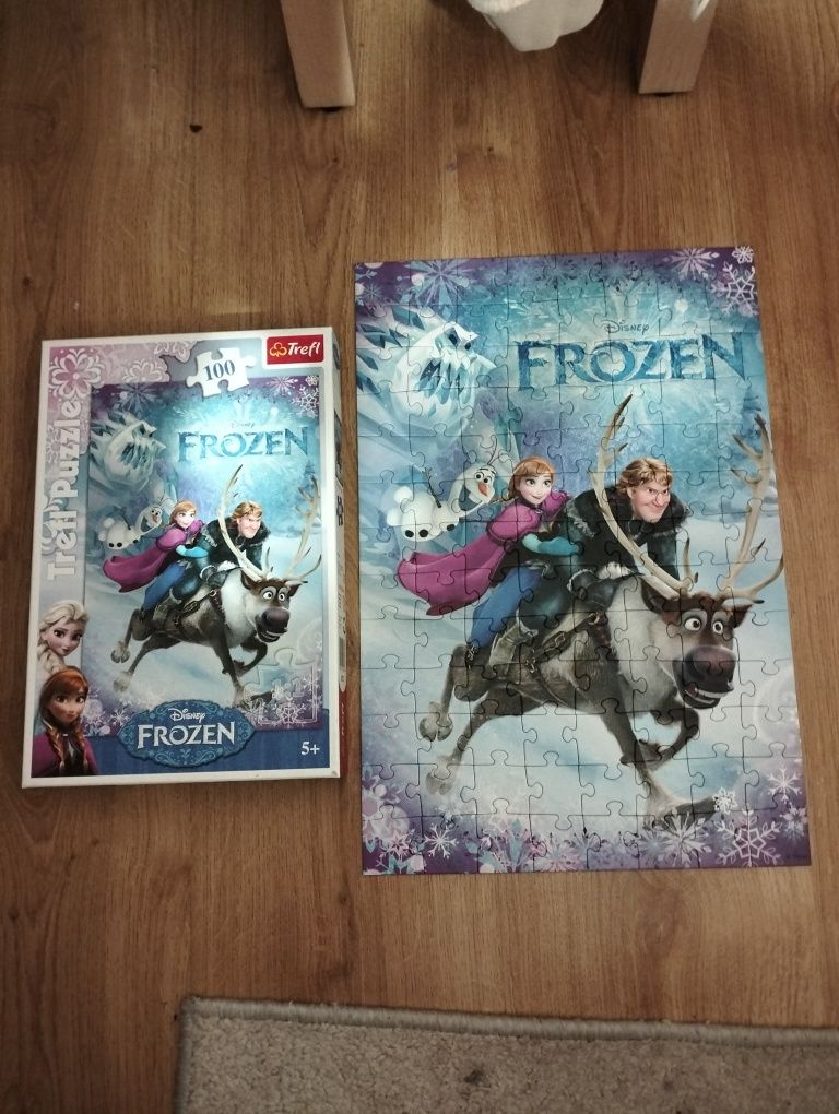 Puzzle kraina lodu 100 elementów, Frozen, Elsa i Anna, 5+ trefl