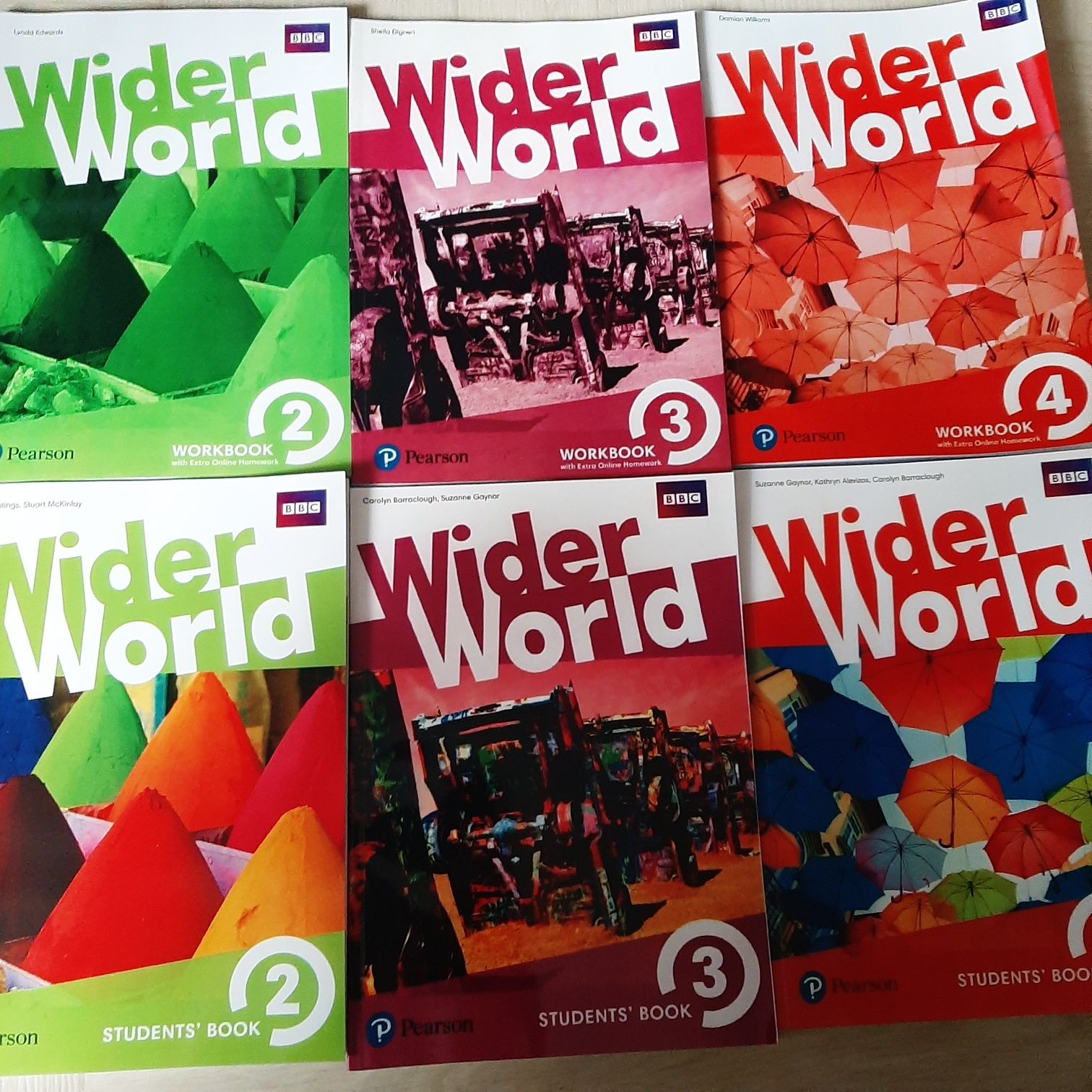 Wider World work book+studens book 1-4