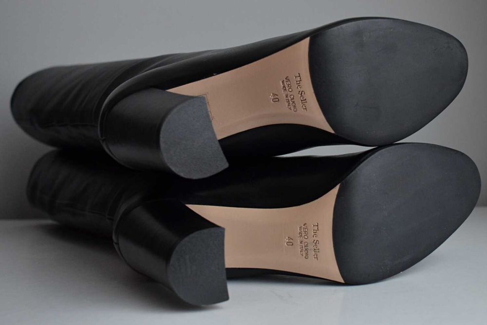 BEZ SZWÓW wsuwane WYGODNE całe z NATURALNEJ SKÓRY kozaki The Seller 40