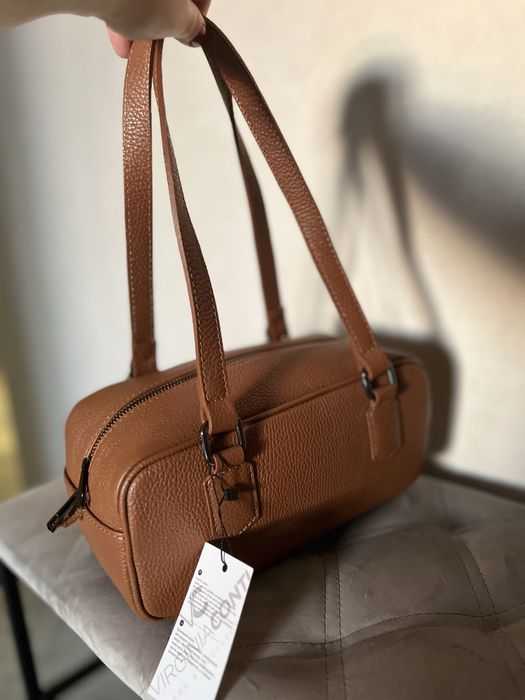 Шкіряна жіноча сумка Virginia Conti Італія темно- рудий