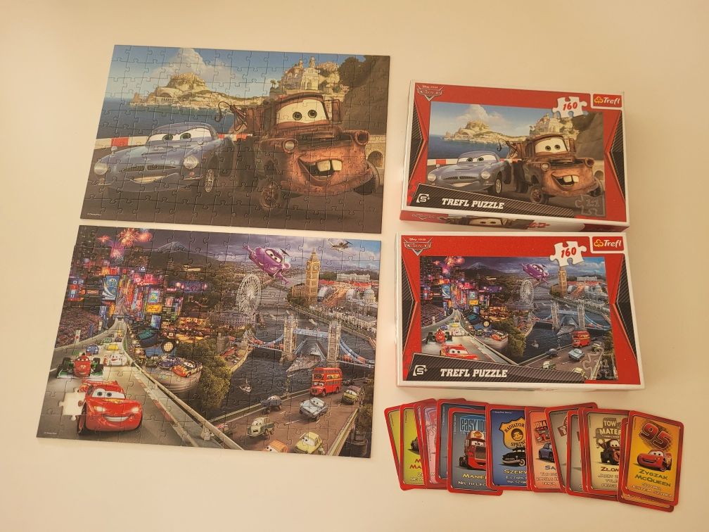 2szt PUZZLE AUTA CARS Trefl + gratis gra Memory