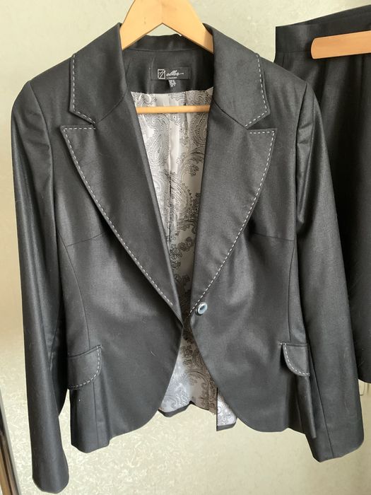 Жіночий костюм, юбка-жакет, вовна, р. S