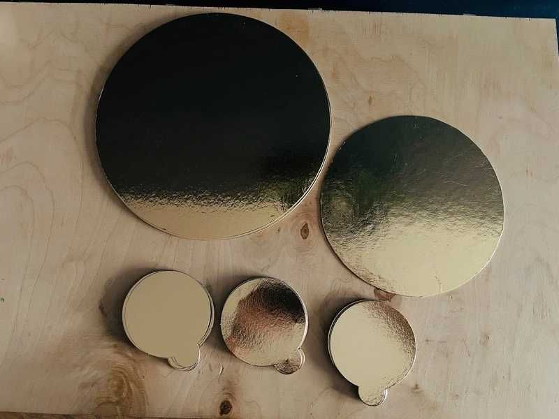 Podkład pod tort okrągły złoty 30 cm 22 cm 10 cm