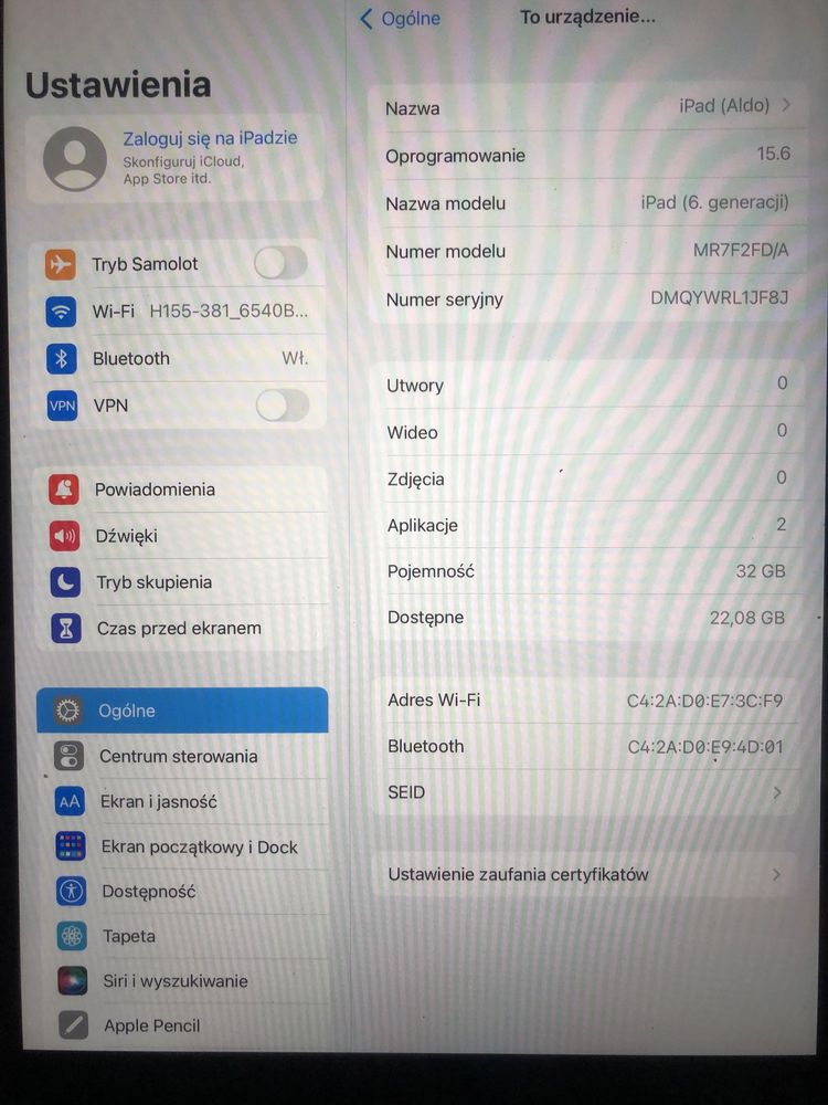 IPad 6 generacji 32GB