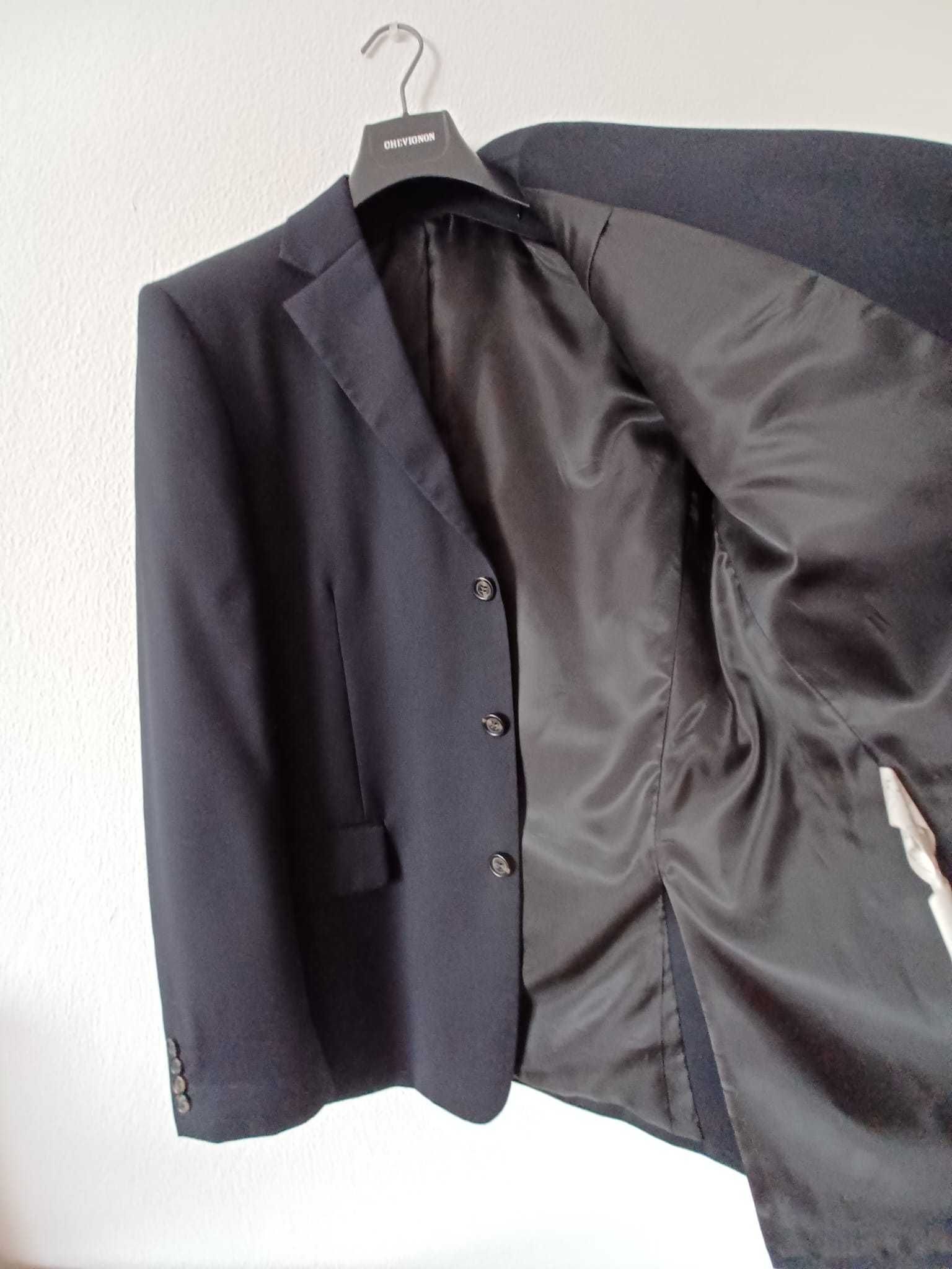 Blazer de fato Azul escuro de risca diplomática LÃ FRIA Massimo Dutti