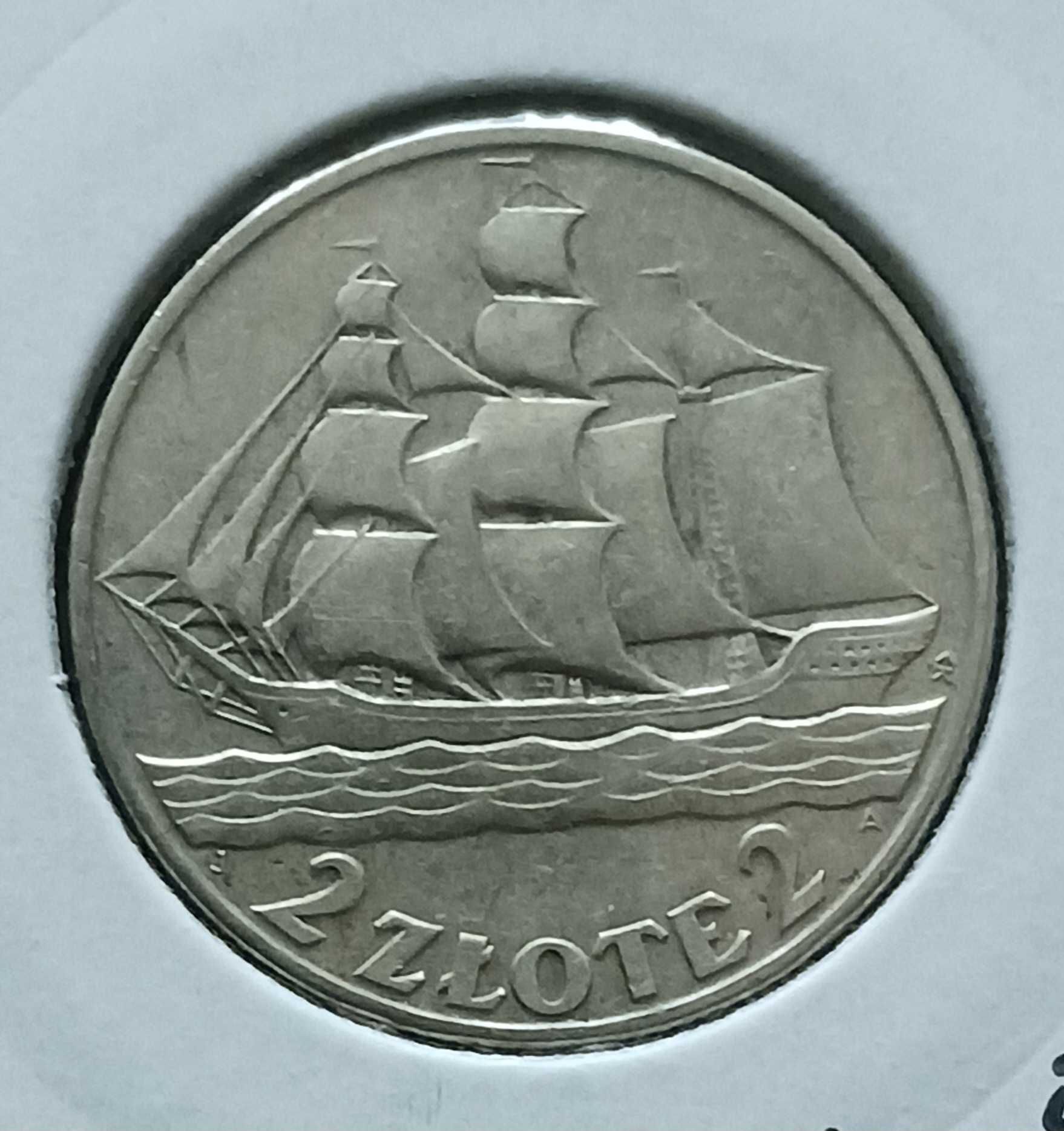 2 zł Żaglowiec - 1936 r. - nr. 5 - Super - srebro