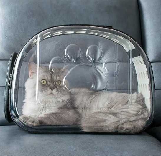 Прозрачная сумка переноска для котов