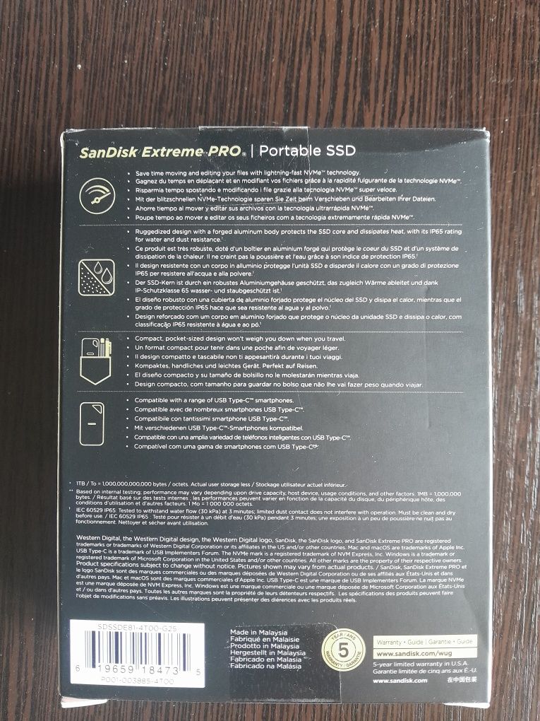 Накопичувач  SanDisk Extreme PRO Portable SSD V2 4 TB