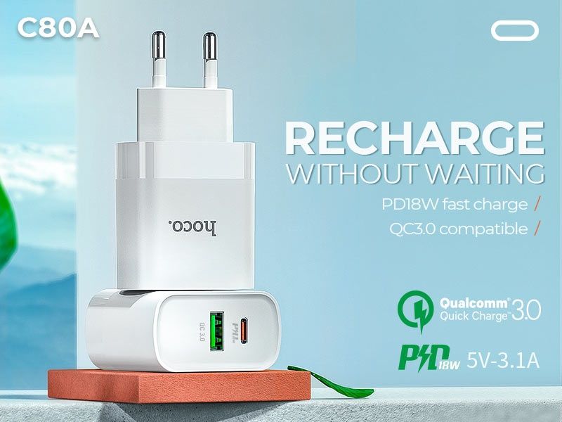 Зарядное 20W Hoco C80A Rapido сетевое зарядка iphone кабель samsung xi