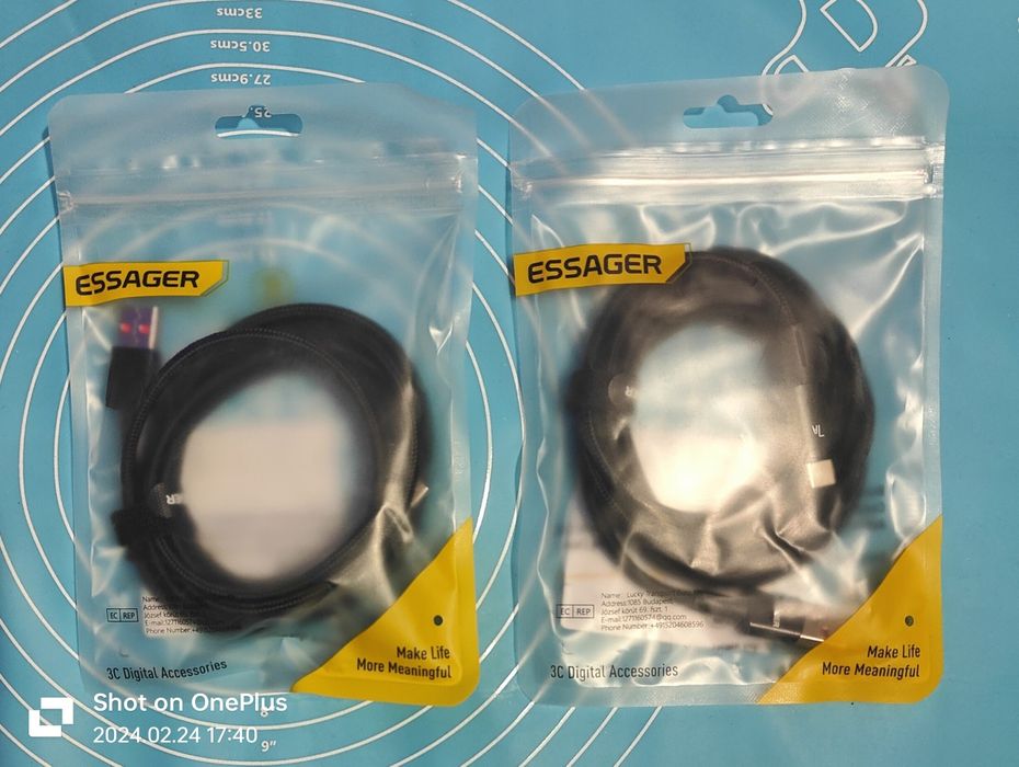 Кабель Baseus Essager TypeC  быстрой зарядки 60-100 W 1 м, 2 м