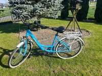 Rower niebieski, bardzo wygodny, miejski