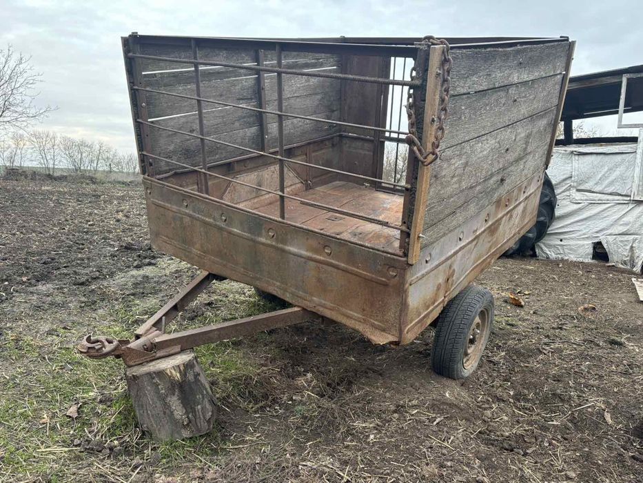 Причіп легковий прицеп до мотоблока міні мото трактора скотовоз