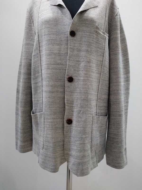 Kardigan, sweter, szary, bawełna, na guziki, Hugo Boss, rozmiar XL/L