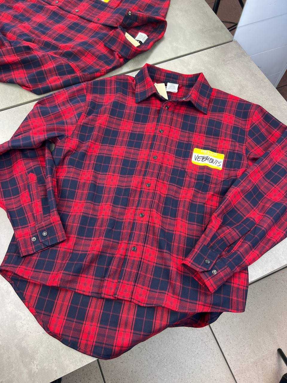 Рубашка Vetements красная рубашка Ветмо сорочка p043