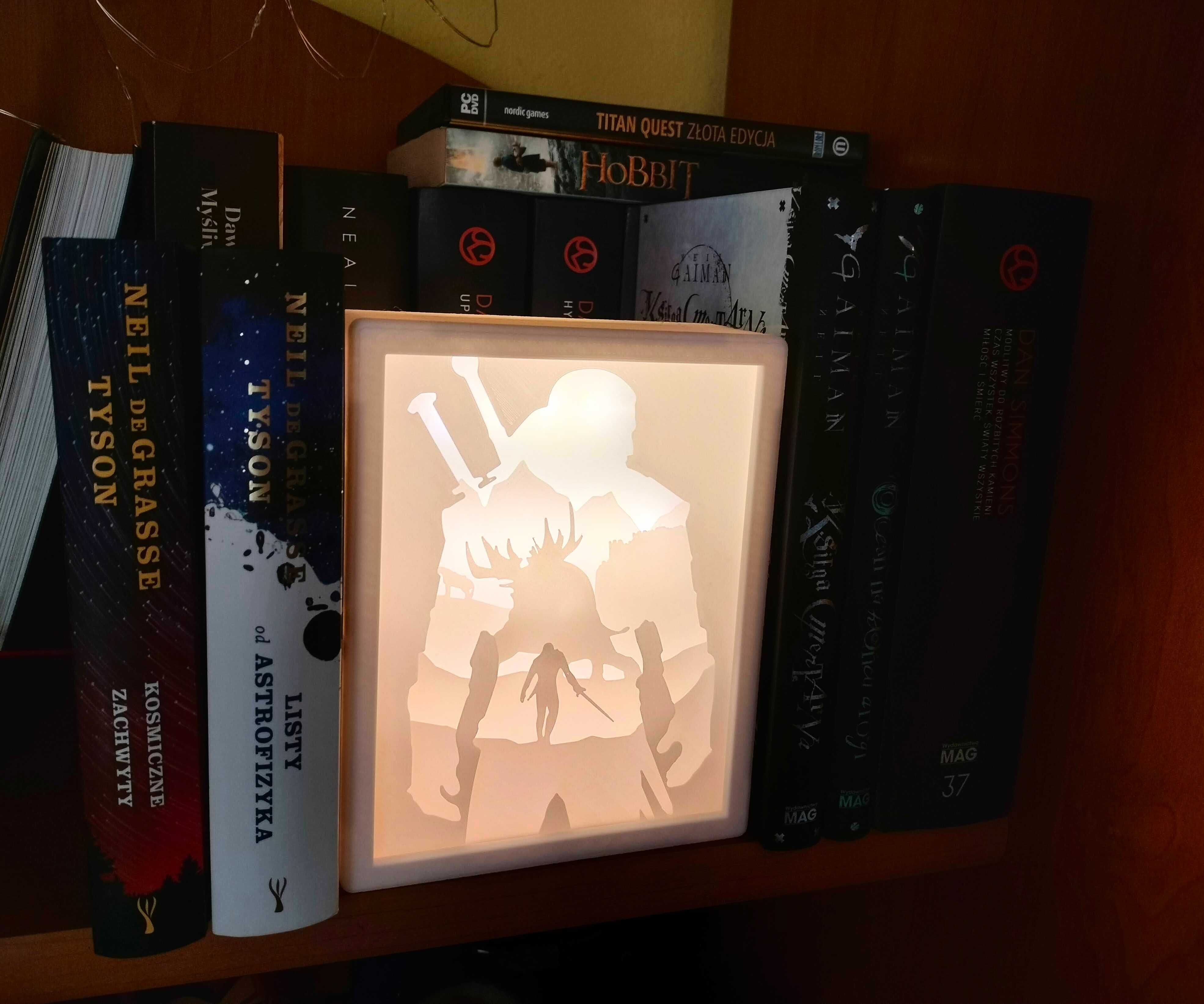 Wiedźmin Geralt - Pudełko świetlne 3D | Lightbox | Shadowbox