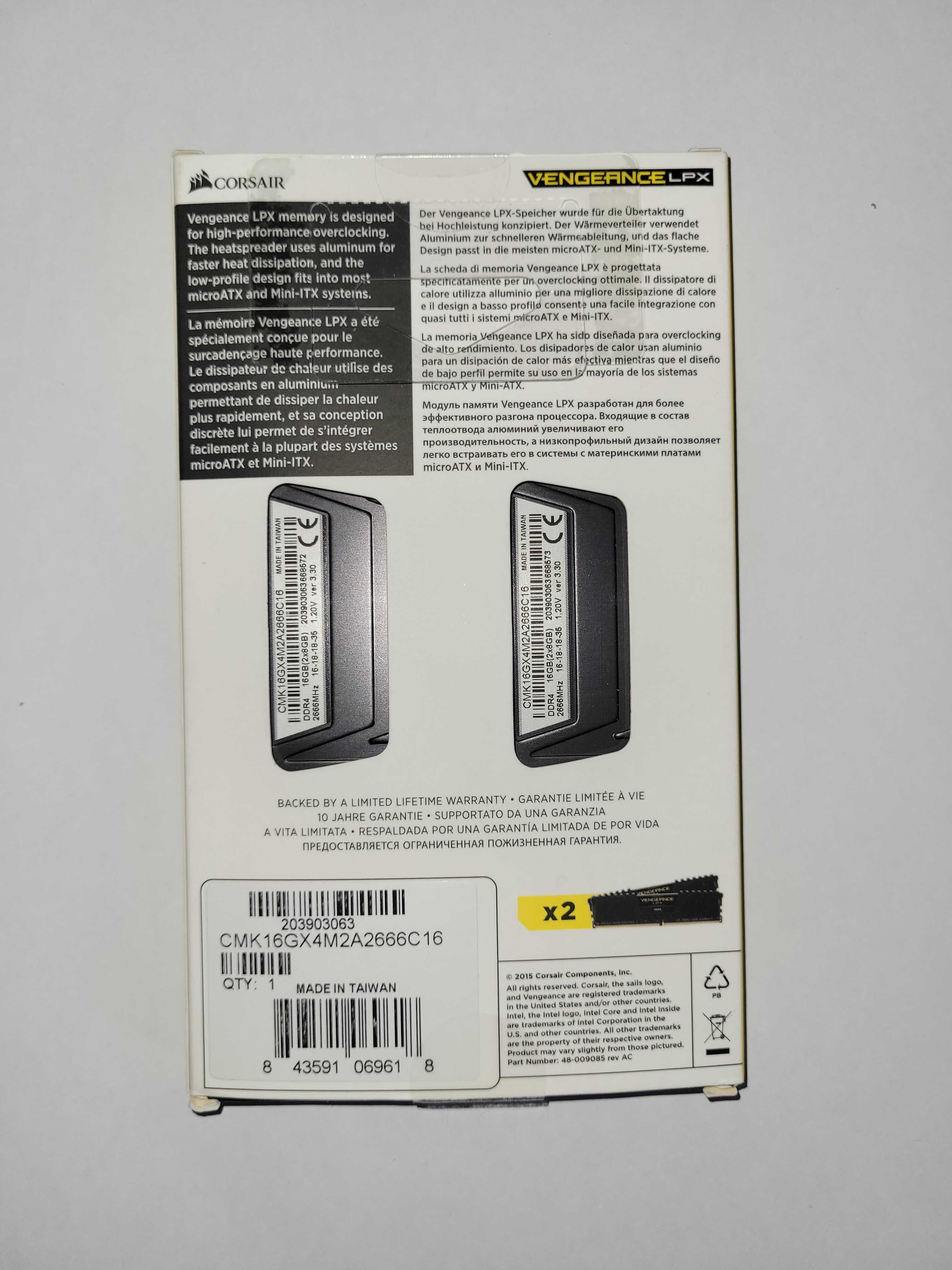 Pamięć RAM Corsair Vengeance LPX DDR4 16GB (2x8GB) 2666Mhz