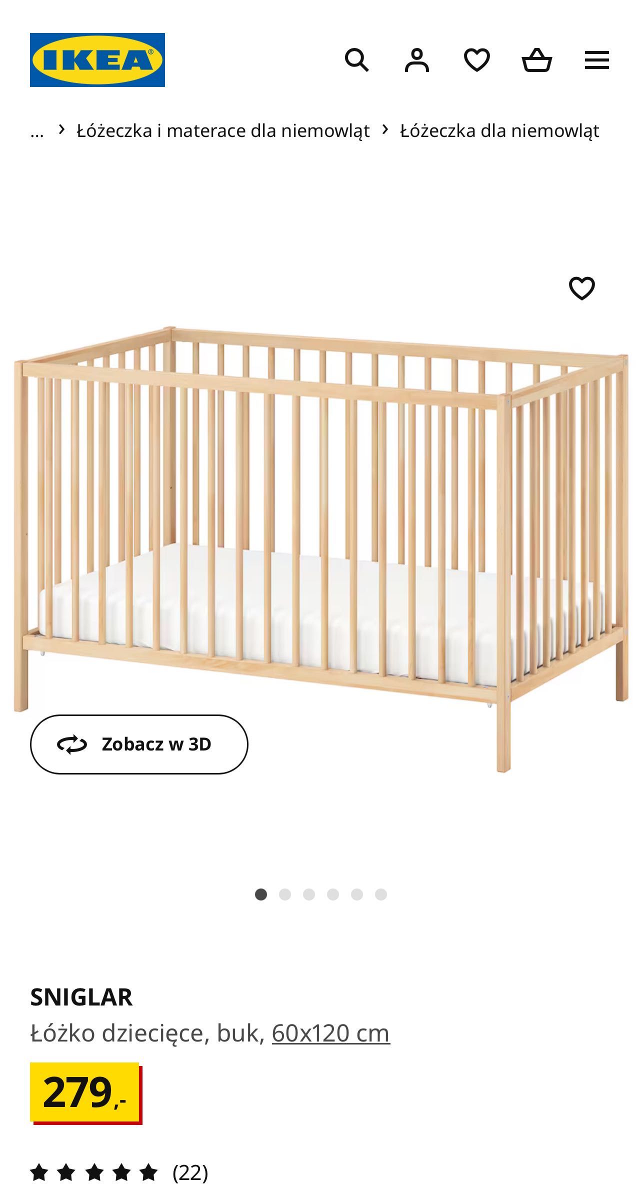 Łóżeczko dziecięce 120x60 Ikea