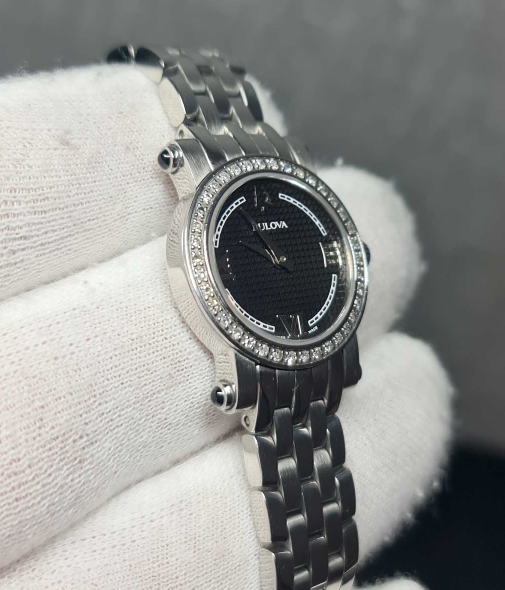 Жіночий годинник часы Bulova 63R20 Diamonds Sapphire з діамантам Swiss