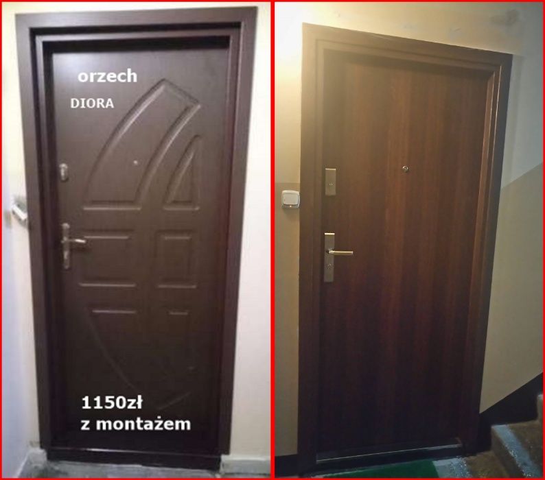Drzwi WEJŚCIOWE- ZEWNĘTRZNE z montażem, metalowe i drewniane