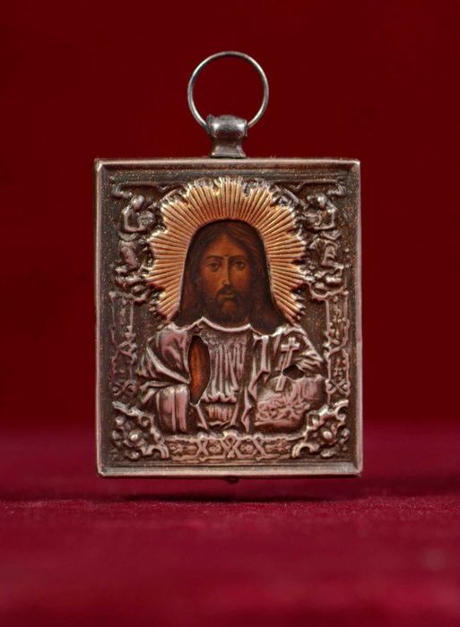 Ikona srebrna Chrystus Pantokrator SREBRO Ag 925