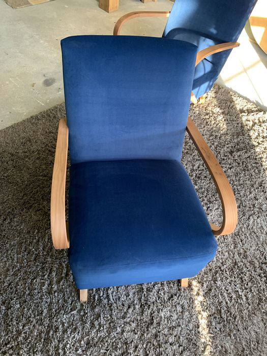 Fotele a'la Hallabala granatowe