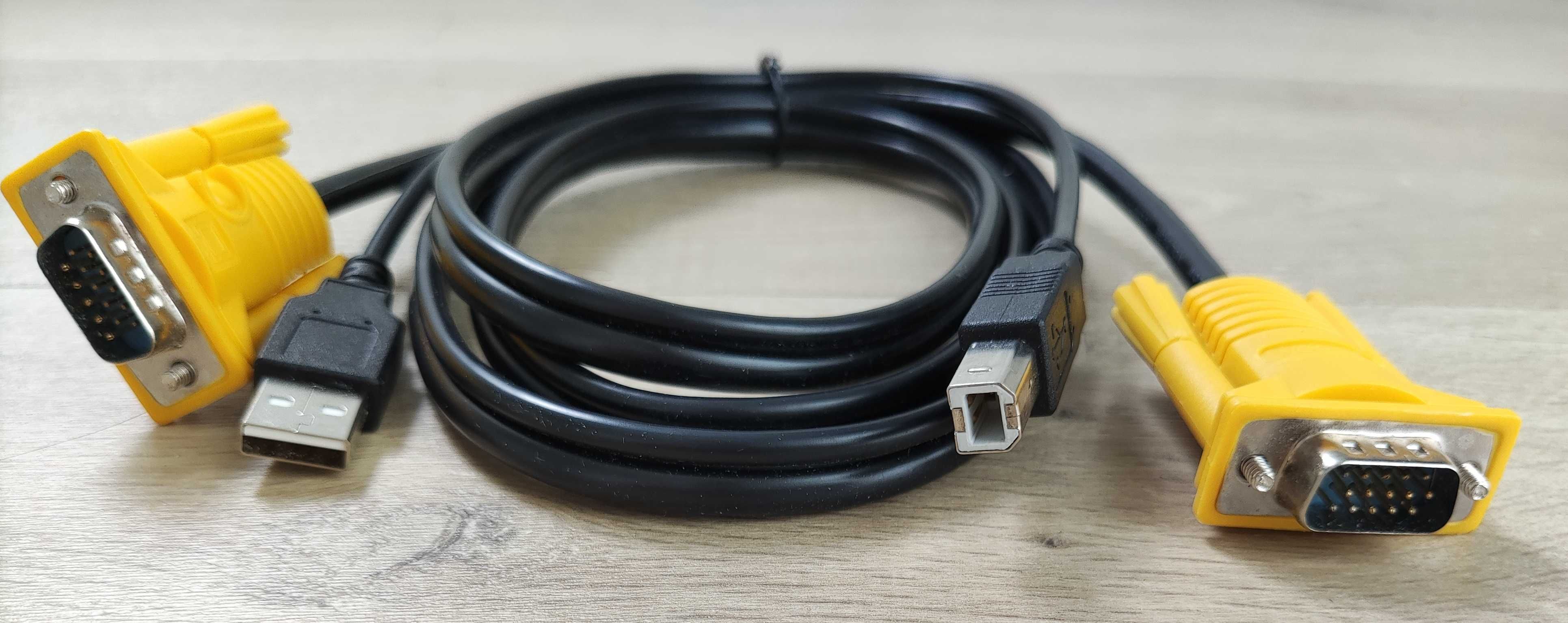KVM kabel do drukarki i monitora VGA + USB B do VGA + USB A ‎iKKEGOL