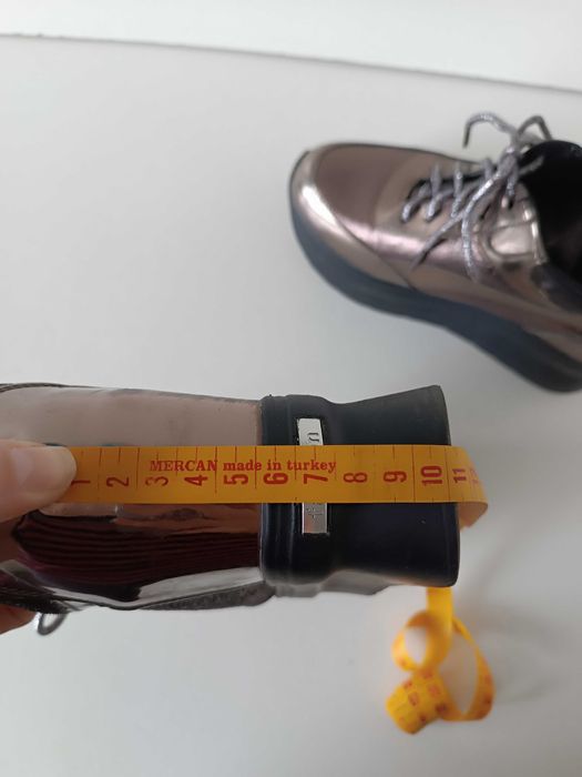 р 35-36 23 см лаковые бронзовые кроссовки на платформе сникерсы