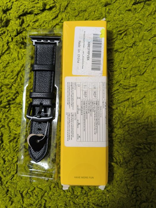 Ремінець для Apple Watch, чорна шкіра